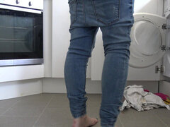 Gros cul, Femelle, Jeans, Masturbation, Mère que j'aimerais baiser, Solo, Vibromasseur