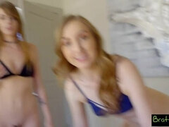 Americano, Pompino, Brunetta, Famiglia, Piccola, Cavalcando, Magra, Ragazza