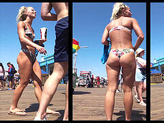 Strand, Stor rumpe, Latina, Upskirt, Kikker