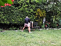 Fucking this rich mature in the garden