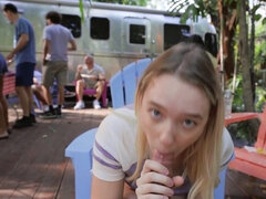 Blondine, Blasen, Hundestellung, Hd, Interrassisch