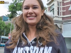 Anaal, Bruinharig, Hakken, Ondergoed, Buiten, Doordringend, Openbaar
