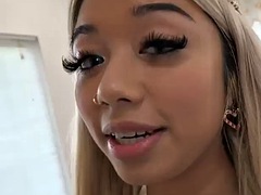 素人, アジア人, デカパイ, フェラチオ, 彼女, なめる, ハメ撮り, オッパイの