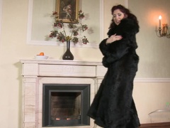 Mature hairy Karolina shows herself off.