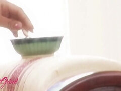 18, Asiatisk, Fingering, Lesbisk, Slick, Orgasm, Liten och nätt, Tonåring