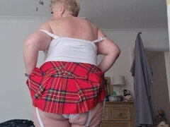 Tartan Womaniser Stocking and Pussy Play
