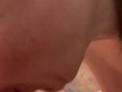 Mature with Big Saggy Boobs Sucking the Cum Out of Dick and Showing Cum in Mouth Before Swallowing