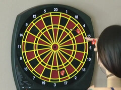 Gorgeous Girls Play a game of Strip Darts, Loser faces