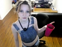 18-19 y.o. blonde Bernice toying her wet vag