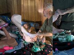 Pijpbeurt, Stel, Seksspeelgoed, Vrouw, Huisgemaakt, Masturbatie, Rijpe lesbienne, Kut duiken