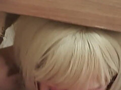 Tranny Used as Cleaning and Blow Slave