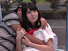 Amateur, Belleza, Pajear, Japonés, Lamidas, Al aire libre, Estudiante