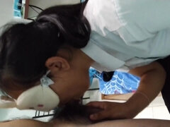 Pijpbeurt, Hardcore, Hd, Masker, Gezichtspunt, Student, Tiener, Thais