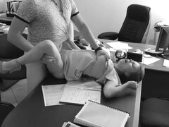 18, Amatööri, Suihinotto, Ruskeahiuksinen, Rankka, Hd, Toimisto, Teini