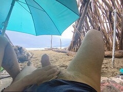 Strand, Universiteit, Sperma shot, Masturbatie, Orgasme, Openbaar, Slet