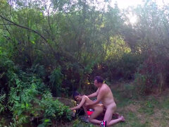 Amateur sex in the woods with petite brunette Jody