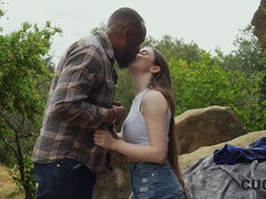 Amerikansk, Stor kuk, Svart, Hanrej, Hd, Man, Mellanrasig, Utomhus