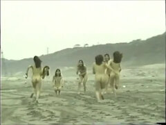 japanese naked girls running on the beach
