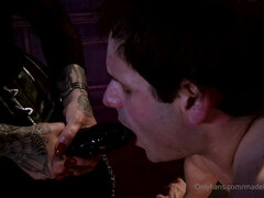 Busty domina Maitresse Madeline punishes slave in BDSM femdom