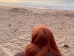 Risky Public Sex With Redhead On Beautiful English Beach
