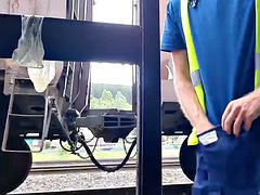 Grande cazzo, Schizzo di sborra, Gay, Capellona, Masturbazione, All'aperto, Pubblico, Solo