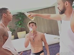 Analny, Duży kutas, Czarny, Obciąganie, Ciemna karnacja, Gej, Grupa, Wielorasowy