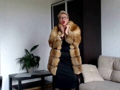 Dirty mature slut, fur coat sex, psycho