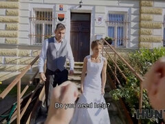Mariée, Cocu, Tchèque, Robe, Hd, Pov, Rasée, Mariage