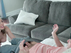 엉덩이, 금발의, 콘돔, 도기스타일, 마사지, 밀프, 계모, 젖가슴