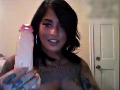She Creams On A Massive Dildo: Big Tits, Big Ass  Milf Porn
