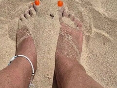 Playa, Británico, Fetiche de pies, Casero, Maduro, Al aire libre