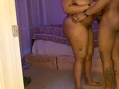 Wet pussy, standing missionary, slim dick