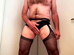 Gay, Capellona, Fatto in casa, Lingerie, Masturbazione, Solo, Calze