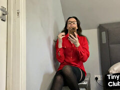 Small cock losers mocked by babe with glasses