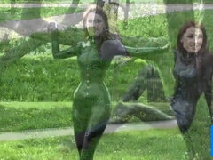 Ballet Heels & Latex Catsuit Hot Fetish Solo