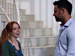 Petite ginger babe cockriding her BF