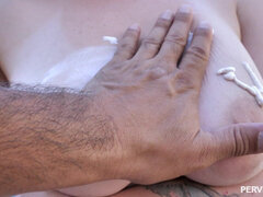 Store pupper, Kukk suging, Milf, Mamma, Utendørs, Synsvinkel, Rødtopp, Tabu