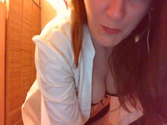 Pieds, Femme dominatrice, Italienne, Nylon, Rousse roux, Maigrichonne, Esclave, Jouets