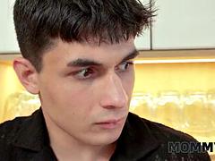 MOMMY4K. Mature brunette got so horny and fucked young dude at their first meeting