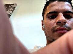 Enthousiasteling, Grote lul, Zwart, Zwart, Homo, Handbeurt, Masturbatie, Douche