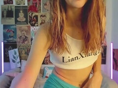 Slim girl enjoys playing with her vibrating egg for stimulating climax