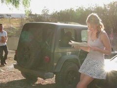 Lieveling, Grote lul, Grote mammen, Blond, Sperma shot, Hondjeshouding, Vriendin, Hd