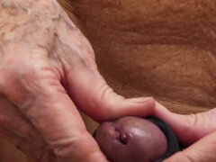Blond, Kukk suging, Sæd i munnen, Europeisk, Bestemor, Raseblandet, Naken, Synsvinkel