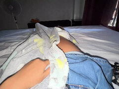 Colombian Teen Skirt No Panties Fingering Orgasm - Legs Spread Moaning
