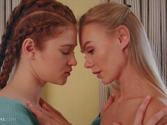 お尻, 指いじり, キス, レズビアン, オナニー, オマンコ, 剃毛, ガリガリ