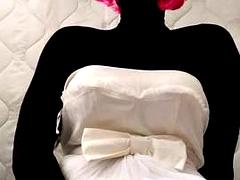 Amateur, Noire, Mariée, Noir ébène, Fétiche, Lingerie, Collant, Transsexuelle