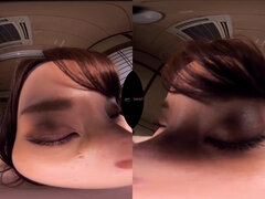 Virtual reality POV porn with hairy and oiled up Japanese chick - perky tits, Asian tits