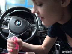 Hot car washer Anie Darling fucks stranger for cash