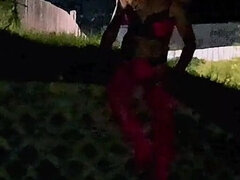 Whore Slut Blonde Outdorr Walk