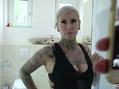 Anal, Blond, Pikk, Ansiktssperm, Tysk, Milf, Realitet, Tattovering